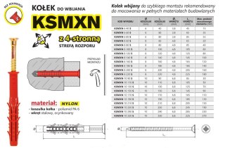 KOŁEK SZYBKI MONTAŻ KSMXN 6*40MM UN