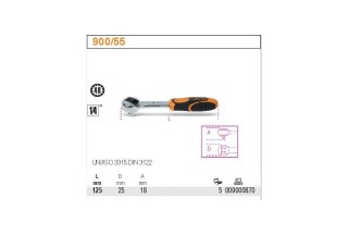 GRZECHOTKA Z DWUKIERUNKOWYM MECHANIZMEM ZAPADKOWYM 1/4'' BETA