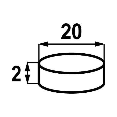 MAGNES NEODYMOWY OKRĄGŁY STAHL 20*2MM SAMOPRZYLEPNY 4SZT UN