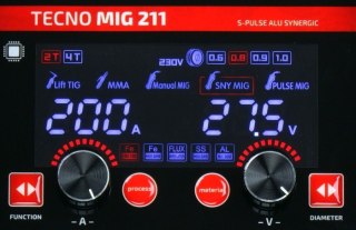 PÓŁAUTOMAT SPAWALNICZY TECNOMIG 211 S-PULSE ALU SYNERGIC IDEAL