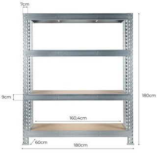 REGAŁ METALOWY MEGA MET 300 180*180*60CM, OCYNK UN