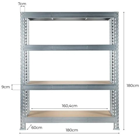 REGAŁ METALOWY MEGA MET 300 180*180*60CM, OCYNK UN