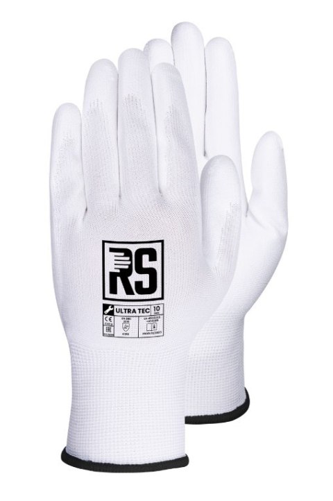 RĘKAWICE NYLON + POLIURETAN ULTRA TEC (RNYPO) BIAŁA R.10 UN