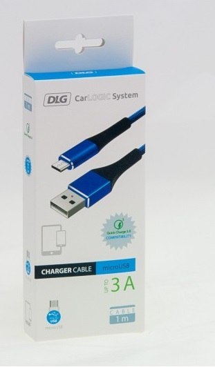 KABEL USB A - MICRO USB, BLUE 1M DLG
