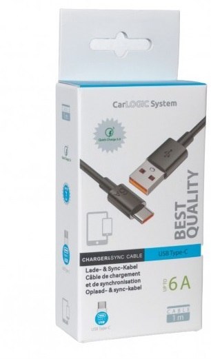 KABEL USB A - USB C 6A HQ BLACK 1M DLG