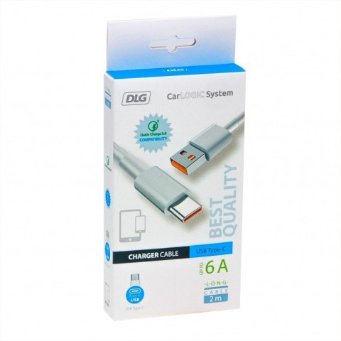 KABEL USB A - USB C 6A HQ WHITE 2M DLG