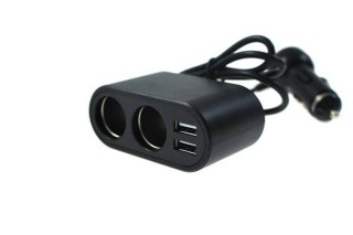 ROZDZIELACZ GNIAZDA ZAPALNICZKI 2*12/24V + 2*USB 2.1/1A 120W DLG