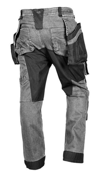 SPODNIE ROBOCZE DENIM WZMOCNIENIA CORDURA, SZARE, ROZ. S NEO