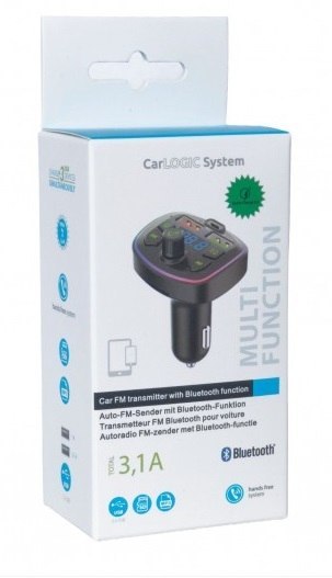 TRANSMITER FM BLUETOOTH, 2*USB A 3.1A 12V DLG