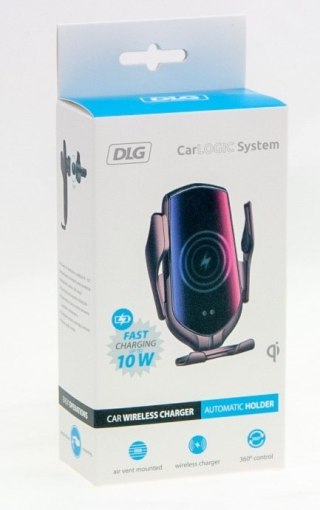 UCHWYT DO TELEFONU NA KRATKĘ Z ŁADOWARKĄ 10W, R1 BLACK DLG