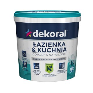 EMULSJA AKRYL WEW ŁAZIENKA&KUCHNIA MALEINAK BIAŁY MAT 1L DEKORAL