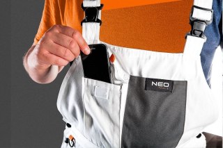 SPODNIE ROBOCZE NA SZELKACH BIAŁE HD ROZMIARL/52 NEO