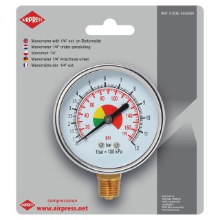 MANOMETR 1/4'' DOLNY GWINT AIRPRESS