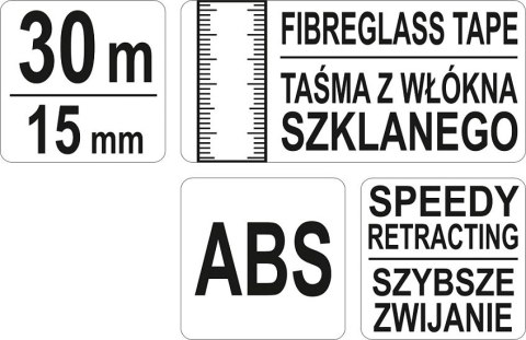 MIARA STALOWA GEODEZYJNA 30M Z WŁÓKNA SZKLANEGO YATO