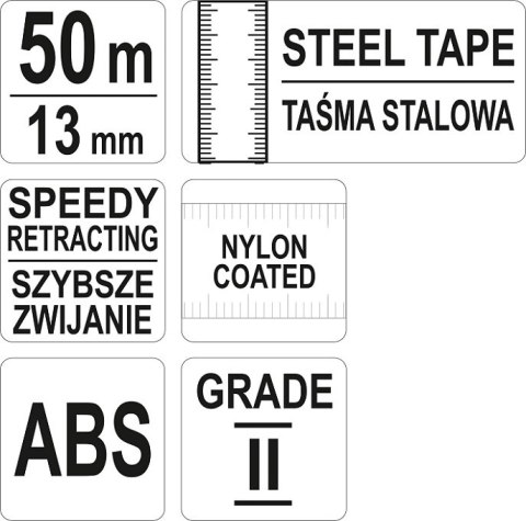 TAŚMA MIERNICZA STALOWA 50M YATO
