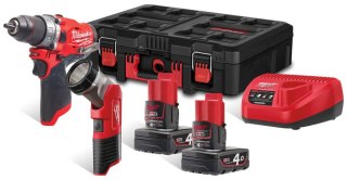 ZESTAW COMBO KIT M12FPD + M12TLED 2*4.0AH MILWAUKEE