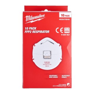 PÓŁMASKA FFP2 Z ZAWORKIEM 10SZT. MILWAUKEE