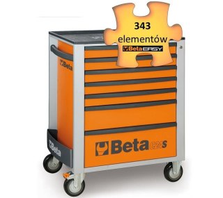 WÓZEK NARZĘDZIOWY Z 7 SZUFLADAMI POMAR. C24EH7O+343 NARZĘDZI BETA