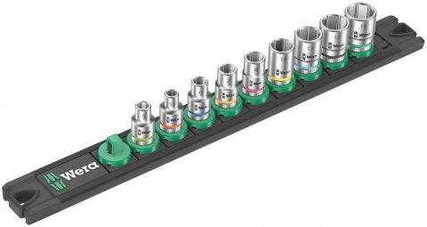 ZESTAW KLUCZY NASADOWYCH ZYKLOP 1/4'', 9CZ LISTWA MAGNETYCZN WERA