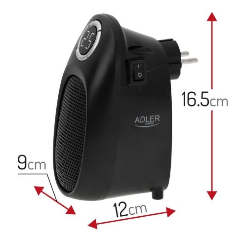 TERMOWENTYLATOR GNIAZDKOWY CZARNY AD 7726 ADLER