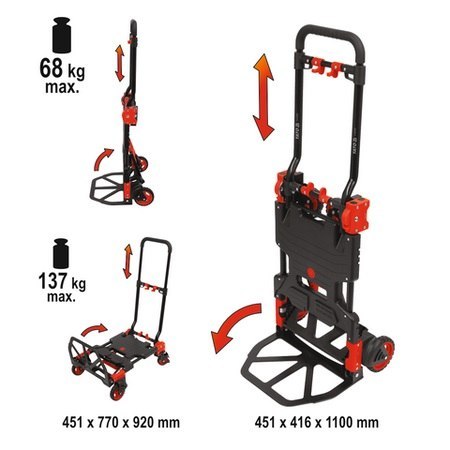 SKŁADANY WÓZEK MAGAZYNOWY 2W1 137KG YATO
