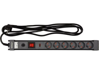 PRZEDŁUŻACZ ELEKTR./CZARNY/ 6G Z/U 3M OCHR.PRZECIWPRZEPIĘC. STHOR