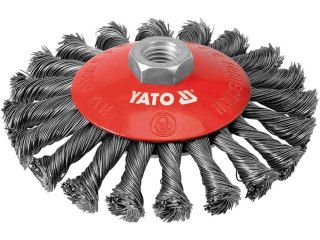 SZCZOTKA TARCZOWA M-14 SPLATANA DRUT NIERDZEWNY 125MM INOX YATO