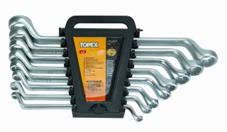 KOMPLET KLUCZY OCZKOWO-ODGIĘTCH 8-SZTUKOWY 6-22MM PREMIUM TOPEX