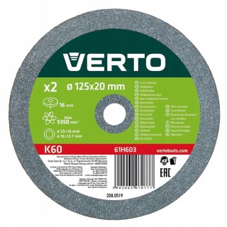 ŚCIERNICA CERAMICZNA KPL. 2 SZTUKI 125*20*16MM VERTO