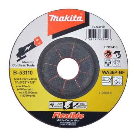 ELASTYCZNA TARCZA SZLIFIERSKA 125X4X22,23MM MAKITA