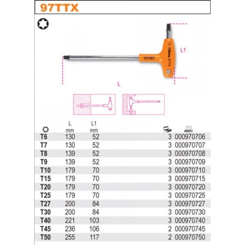 KLUCZ TRZPIENIOWY KĄTOWY PROFIL TORX T45 BETA