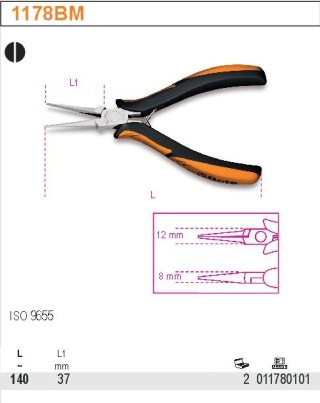 SZCZYPCE PÓŁOKRĄGŁE DLA ELEKTRONIKÓW 140MM BETA